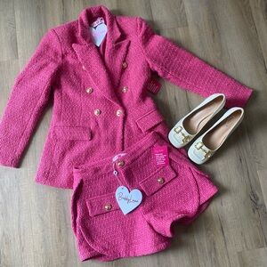 Buddy Love Fuchsia Tweed Set with Gold Accents brand new fully lined medium weig